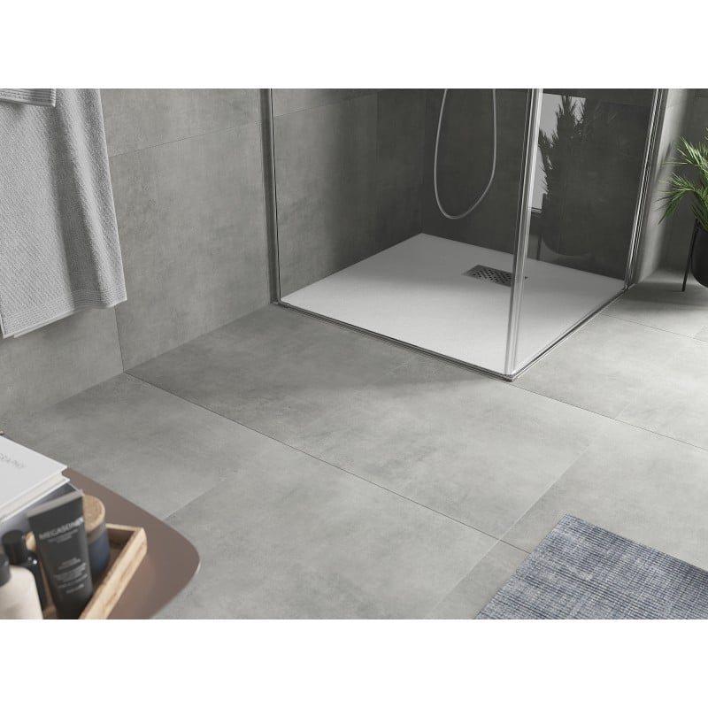 Mexen Hugo brodzik kwadratowy SMC 70 x 70 cm, biały, maskownica inox - 42107070-X