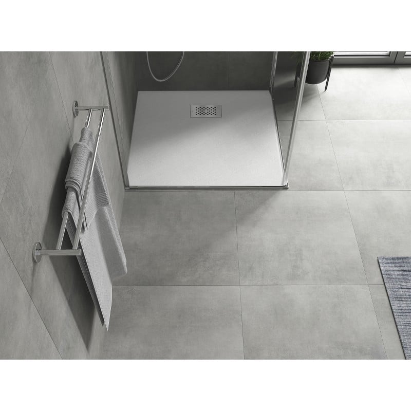 Mexen Hugo brodzik kwadratowy SMC 70 x 70 cm, biały, maskownica inox - 42107070-X
