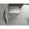 Mexen Hugo quadratische Duschwanne SMC 70 x 70 cm, weiß, Abdeckung Inox - 42107070-X
