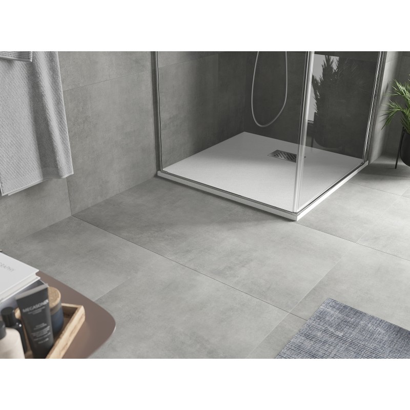 Mexen Hugo brodzik kwadratowy SMC 70 x 70 cm, biały, maskownica inox - 42107070-X