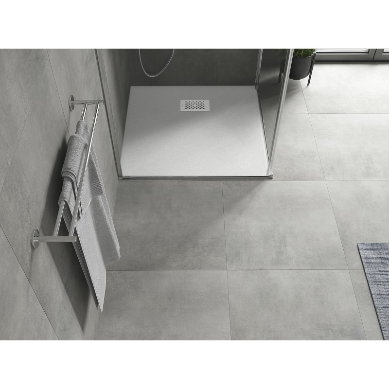 Mexen Hugo brodzik kwadratowy SMC 80 x 80 cm, biały, maskownica biała - 42108080-W