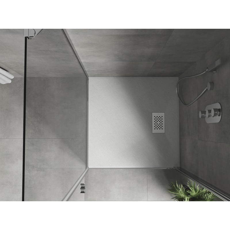Mexen Hugo plato de ducha cuadrado SMC 80 x 80 cm, blanco, cubierta blanca - 42108080-W