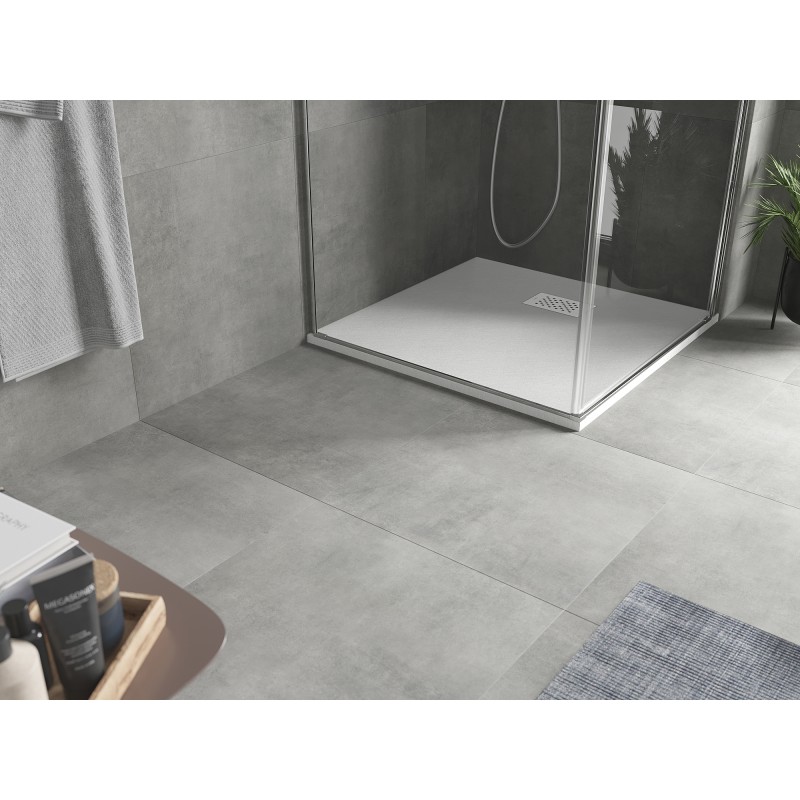 Mexen Hugo brodzik kwadratowy SMC 80 x 80 cm, biały, maskownica biała - 42108080-W