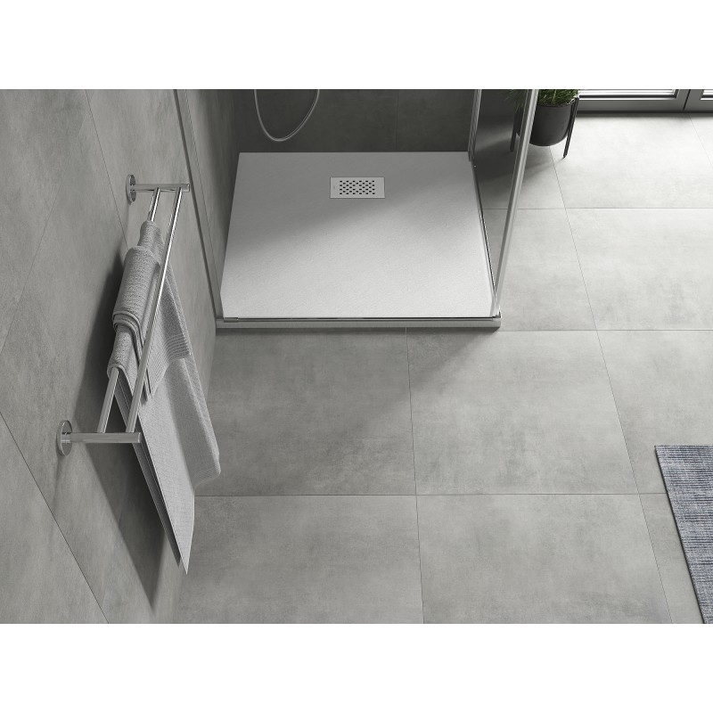 Mexen Hugo brodzik kwadratowy SMC 90 x 90 cm, biały, maskownica biała - 42109090-W