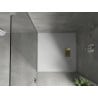 Mexen Hugo square shower tray SMC 70 x 70 cm, white, gold cover - 42107070-G