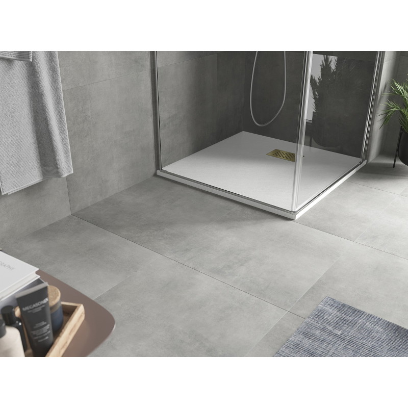 Mexen Hugo receveur de douche carré SMC 80 x 80 cm, blanc, cache doré - 42108080-G