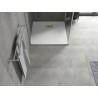 Mexen Hugo brodzik kwadratowy SMC 80 x 80 cm, biały, maskownica złota - 42108080-G