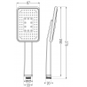 Mexen R-54 handdouche 1-functie, zwart/chroom - 79554-71