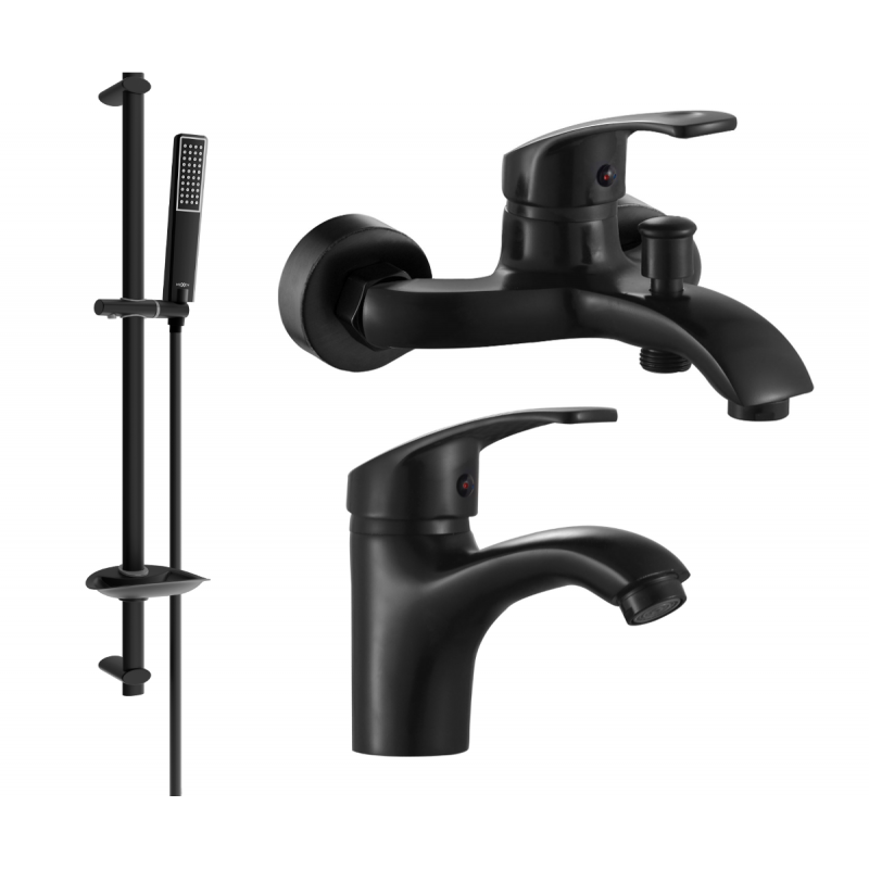Mexen Fabia DB72 bath set, black - 746503DB72-70