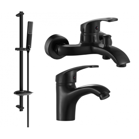 Mexen Fabia DB72 bath set, black - 746503DB72-70