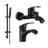 Mexen Fabia DB72 bath set, black - 746503DB72-70