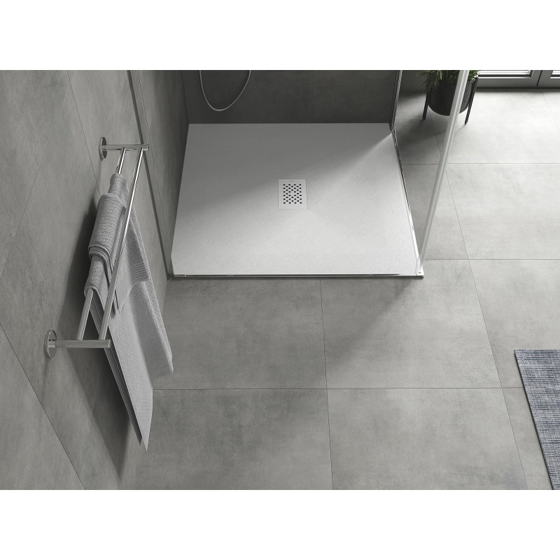 Mexen Hugo brodzik kwadratowy SMC 100 x 100 cm, biały, maskownica biała - 42101010-W