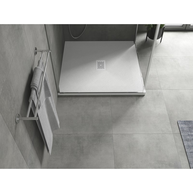 Mexen Hugo brodzik kwadratowy SMC 100 x 100 cm, biały, maskownica biała - 42101010-W