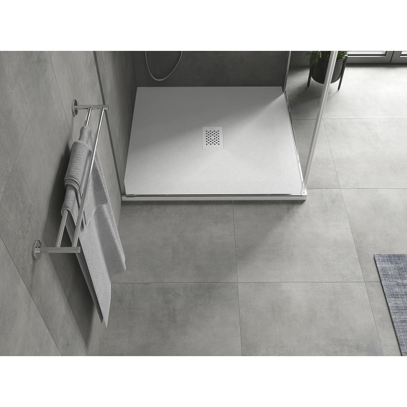 Mexen Hugo plato de ducha cuadrado SMC 100 x 100 cm, blanco, tapa blanca - 42101010-W