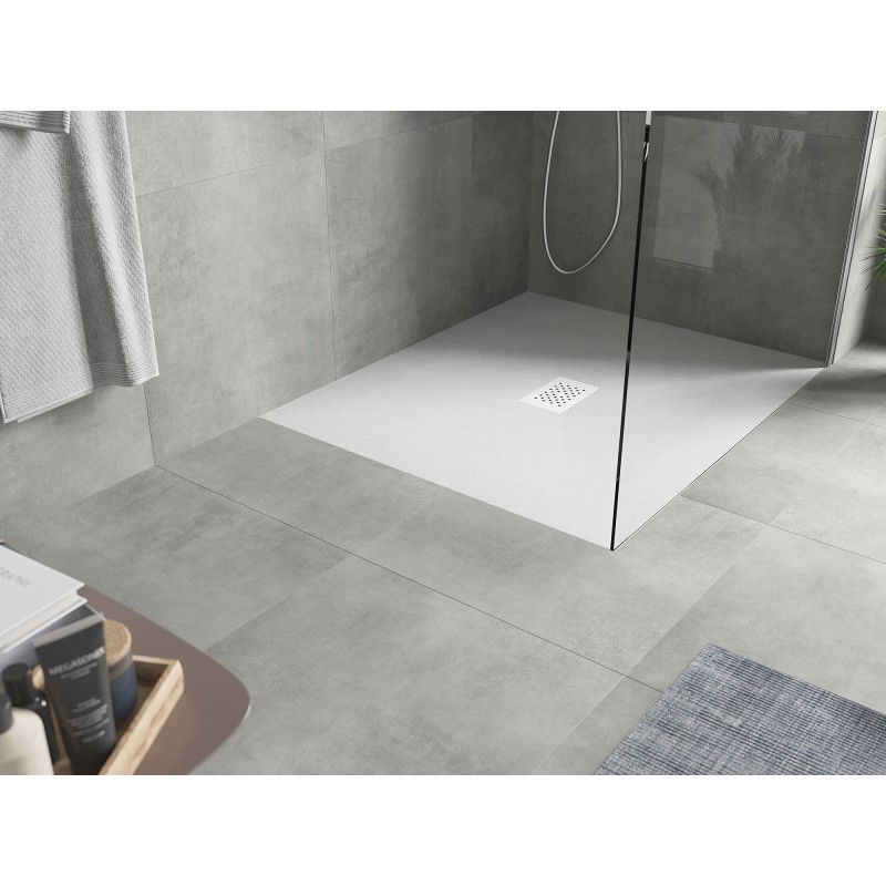 Mexen Hugo piatto doccia rettangolare SMC 130 x 100 cm, bianco, mascherina bianca - 42101013-W