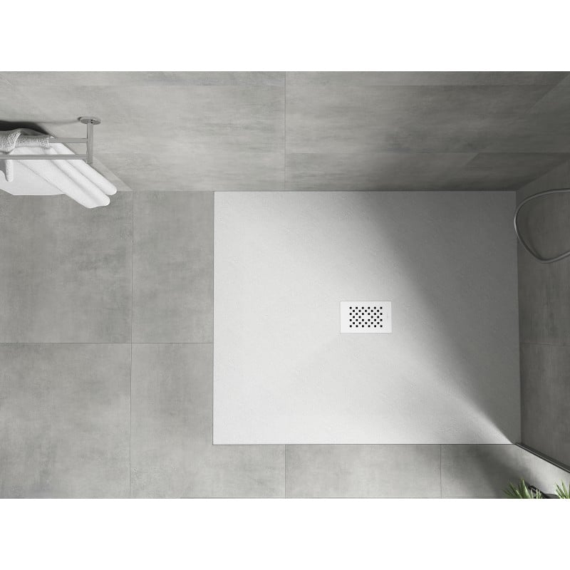 Mexen Hugo brodzik prostokątny SMC 130 x 100 cm, biały, maskownica biała - 42101013-W