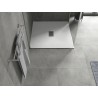 Mexen Hugo receveur de douche carré SMC 100 x 100 cm, blanc, cache inox - 42101010-X