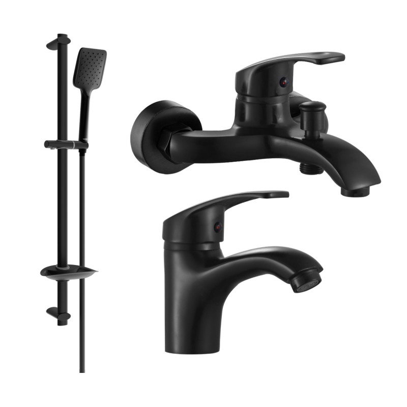 Mexen Fabia DB62 bathtub set, black - 746503DB62-70