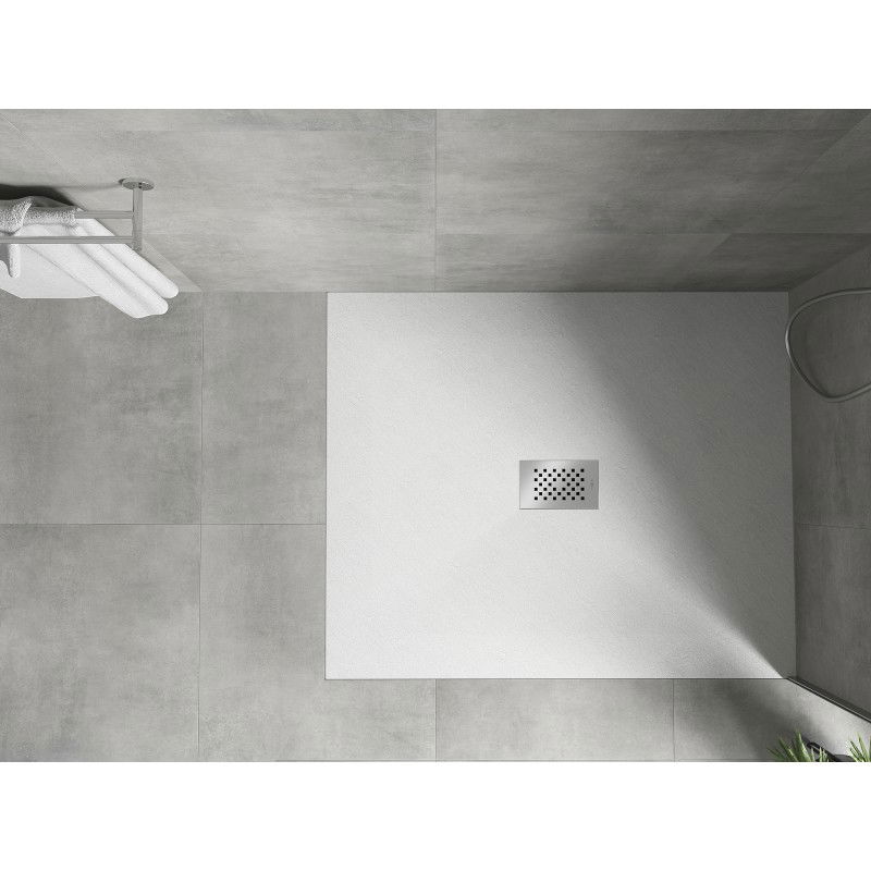 Mexen Hugo base de duche retangular SMC 110 x 100 cm, branco, grelha inox - 42101011-X