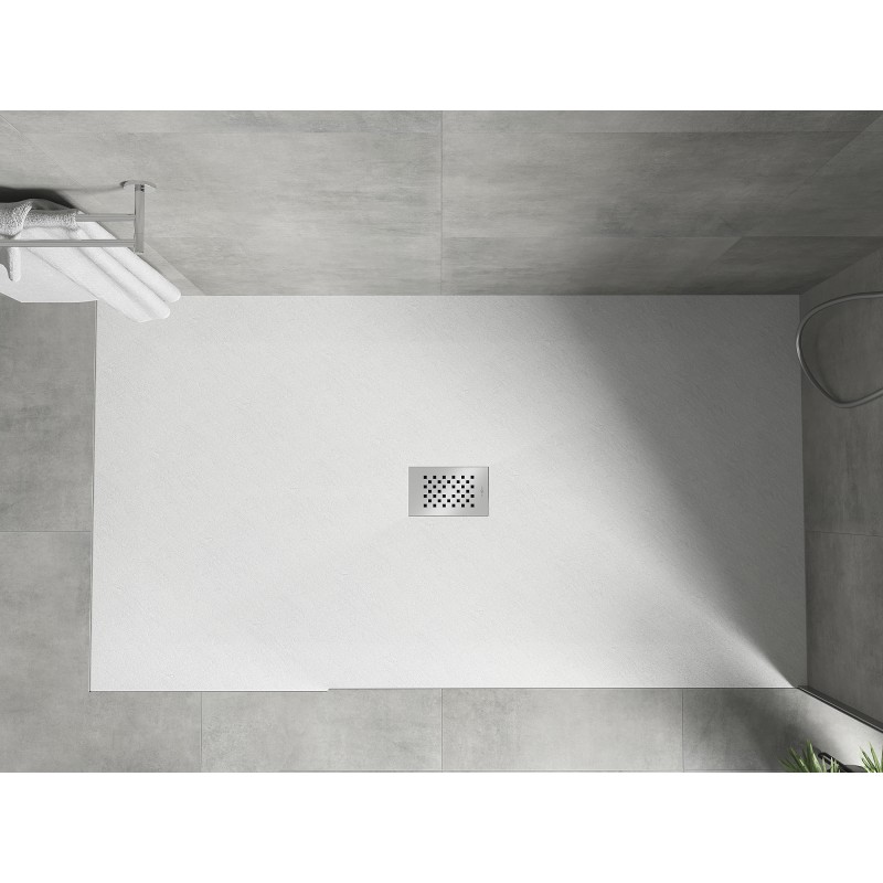 Mexen Hugo brodzik prostokątny SMC 150 x 100 cm, biały, maskownica inox - 42101015-X