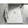 Mexen Hugo Rechteckige Duschwanne SMC 150 x 100 cm, weiß, Abdeckung Inox - 42101015-X