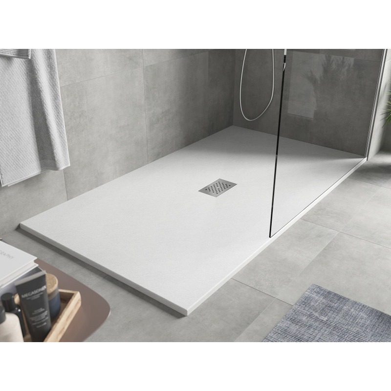 Mexen Hugo pravokutna tuš kada SMC 180 x 100 cm, bijela, maska inox - 42101018-X
