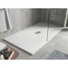 Mexen Hugo rechteckige Duschwanne SMC 180 x 100 cm, weiß, Abdeckung Inox - 42101018-X