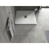 Mexen Hugo square shower tray SMC 100 x 100 cm, white, gold cover - 42101010-G