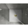 Mexen Hugo square shower tray SMC 100 x 100 cm, white, gold cover - 42101010-G