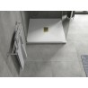 Mexen Hugo Quadratische Duschwanne SMC 100 x 100 cm, weiß, Abdeckung gold - 42101010-G
