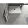 Mexen Hugo Quadratische Duschwanne SMC 100 x 100 cm, weiß, goldene Abdeckung - 42101010-G