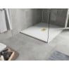 Mexen Hugo receveur de douche rectangulaire SMC 110 x 100 cm, blanc, cache-douche doré - 42101011-G