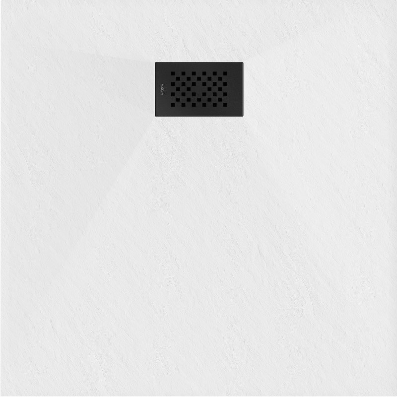 Mexen Hugo SMC vierkante douchebak 70 x 70 cm, wit, zwarte afdekking - 42107070-B