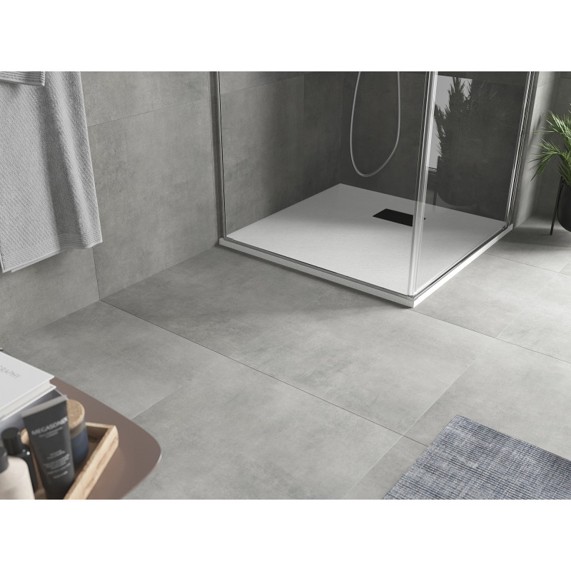 Mexen Hugo kwadrantige douchebak SMC 70 x 70 cm, wit, zwarte afdekplaat - 42107070-B