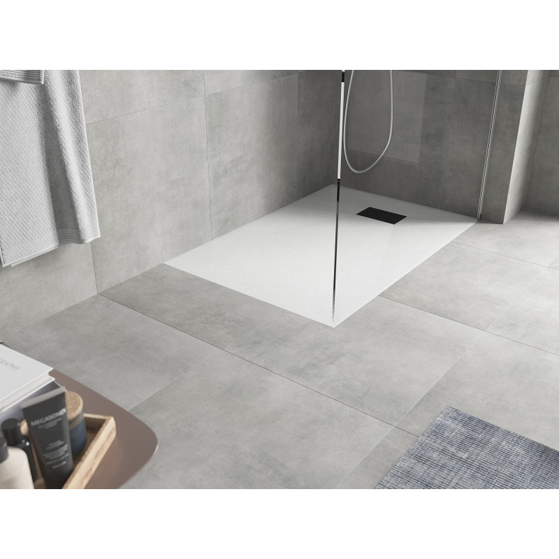 Mexen Hugo ristkülikukujuline dušialus SMC 80 x 70 cm, valge, must kate - 42107080-B