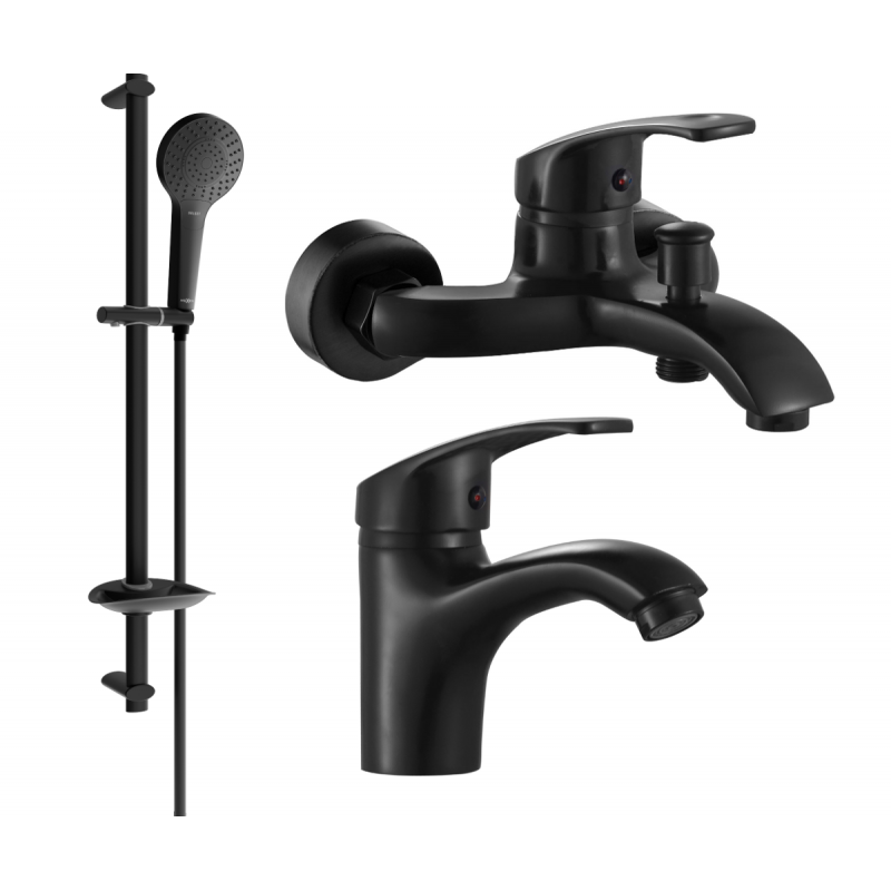 Mexen Fabia DB05 bath set, black - 746503DB05-70