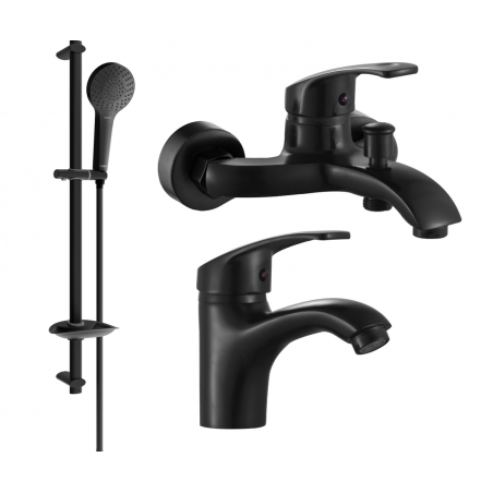 Mexen Fabia DB05 bath set, black - 746503DB05-70