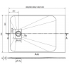 Mexen Hugo rechthoekige douchebak SMC 80 x 70 cm, wit, zwarte afdekking - 42107080-B