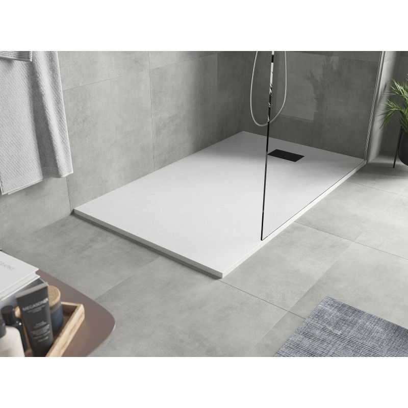 Mexen Hugo receveur de douche rectangulaire SMC 160 x 70 cm, blanc, cache noir - 42107016-B