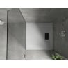 Mexen Hugo brodzik kwadratowy SMC 80 x 80 cm, biały, maskownica czarna - 42108080-B
