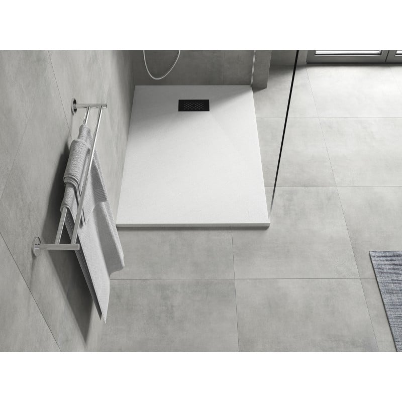 Mexen Hugo base de duche retangular SMC 110 x 80 cm, branco, tampa preta - 42108011-B