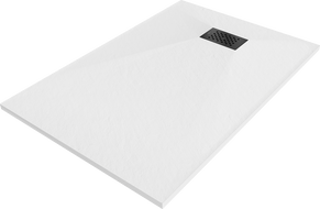 Mexen Hugo plato de ducha rectangular SMC 110 x 80 cm, blanco, cubierta negra - 42108011-B