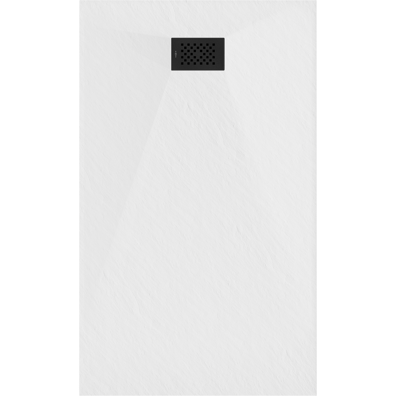 Mexen Hugo brodzik prostokątny SMC 140 x 80 cm, biały, maskownica czarna - 42108014-B