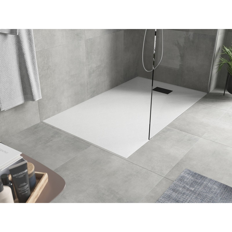 Mexen Hugo ristkülikukujuline dušialus SMC 150 x 80 cm, valge, must kate - 42108015-B