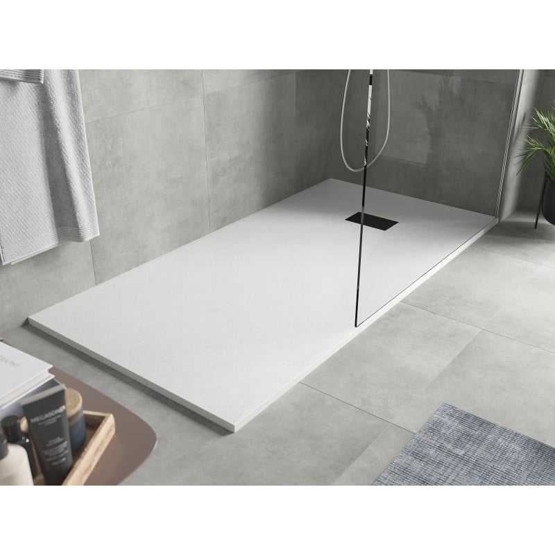 Mexen Hugo rectangular shower tray SMC 180 x 80 cm, white, black trim - 42108018-B