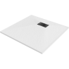 Mexen Hugo brodzik kwadratowy SMC 90 x 90 cm, biały, maskownica czarna - 42109090-B