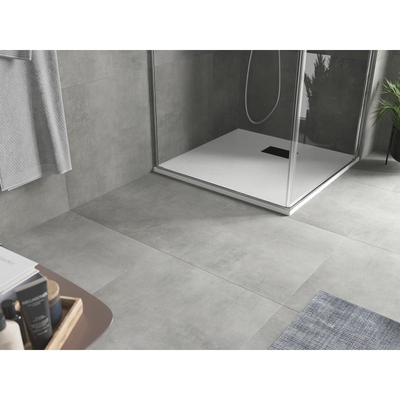 Mexen Hugo plato de ducha cuadrado SMC 90 x 90 cm, blanco, cubierta negra - 42109090-B