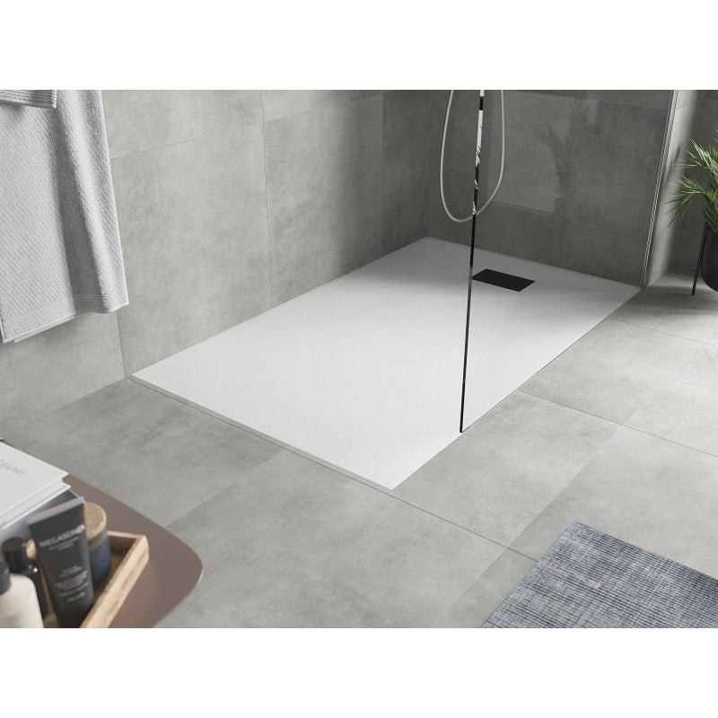 Mexen Hugo base de duche retangular SMC 160 x 90 cm, branco, tampa preta - 42109016-B
