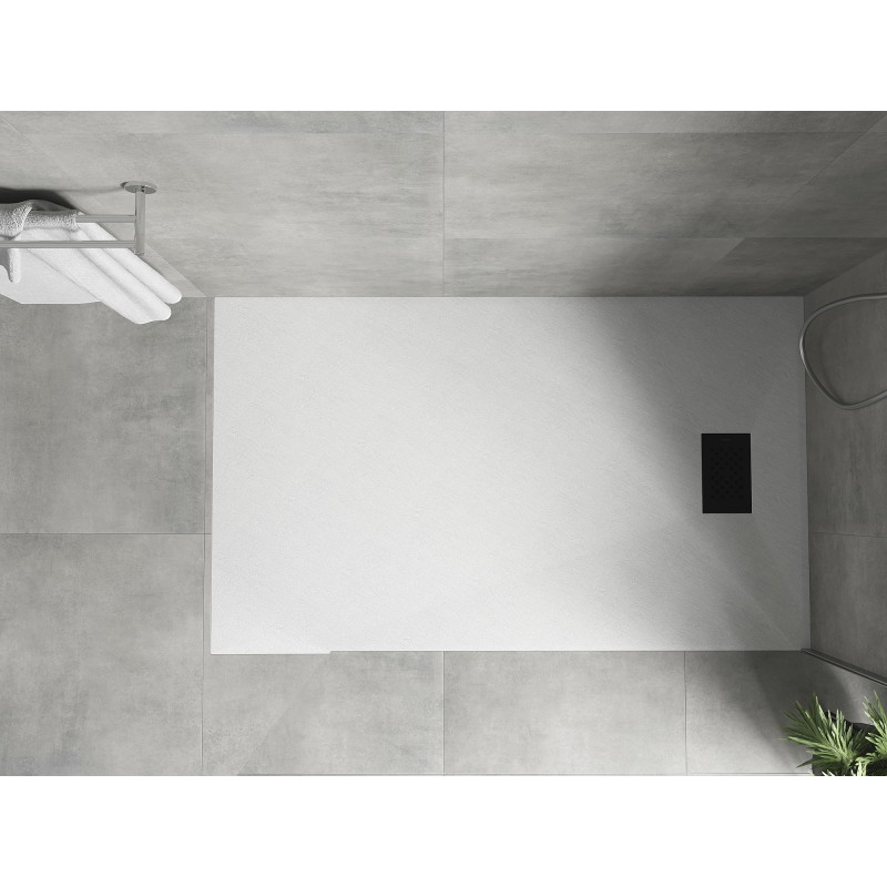 Mexen Hugo rectangular shower tray SMC 160 x 90 cm, white, black cover - 42109016-B