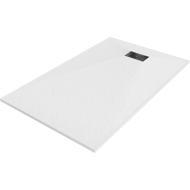 Mexen Hugo plato de ducha rectangular SMC 150 x 90 cm, blanco, cubierta negra - 42109015-B